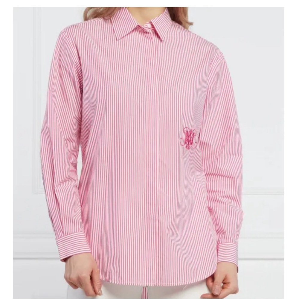 Max&Co. Women Pink Striped Long Sleeve Button-Down Shirt XS
